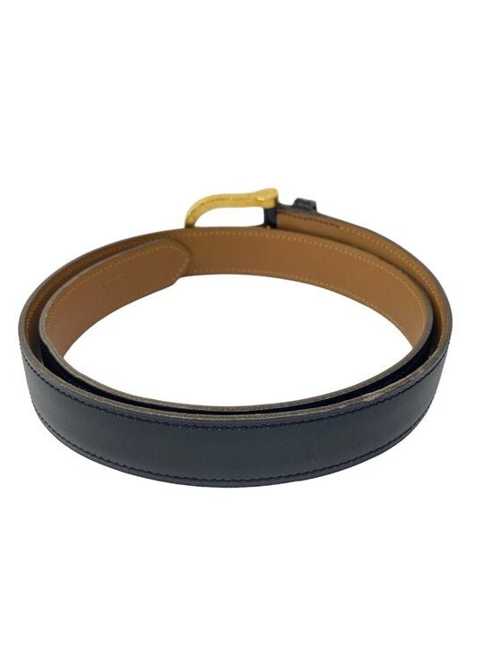 Hermes Belt 75 Black Gold Leather main image 8